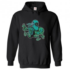 Colorful Octopus In Sea Unisex Classic Kids and Adults Pullover Hoodie							 									 									